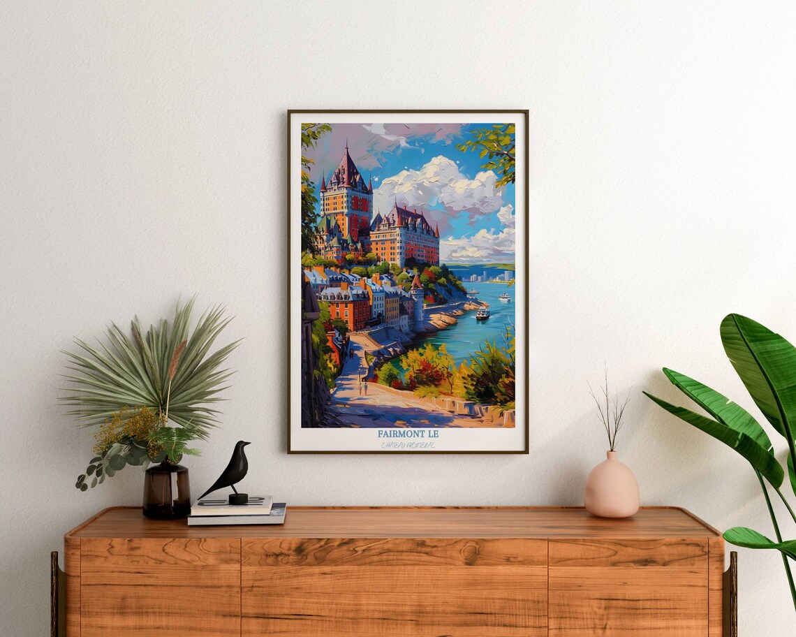 Fairmont Le Chateau Frontenac Quebec City Oil Painting Travel Poster - Image 2