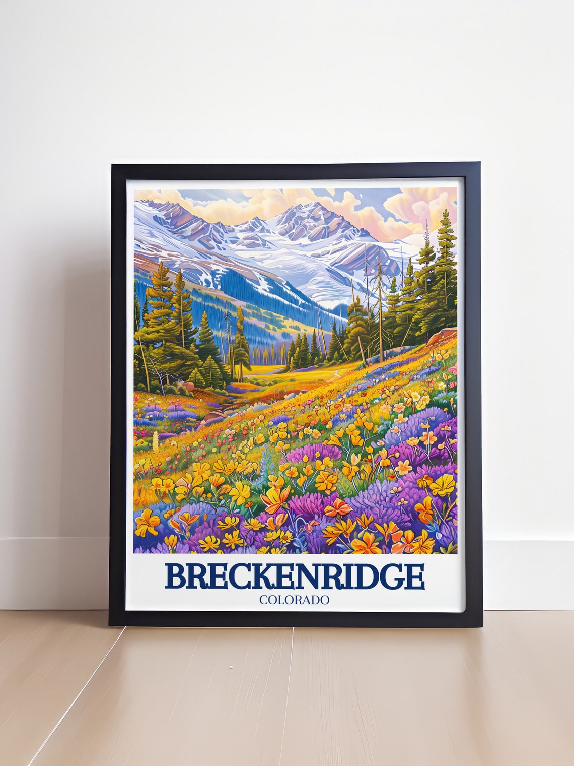 Breckenridge Colorado Wildflower Meadow Peaks Summer Travel Poster - Image 4