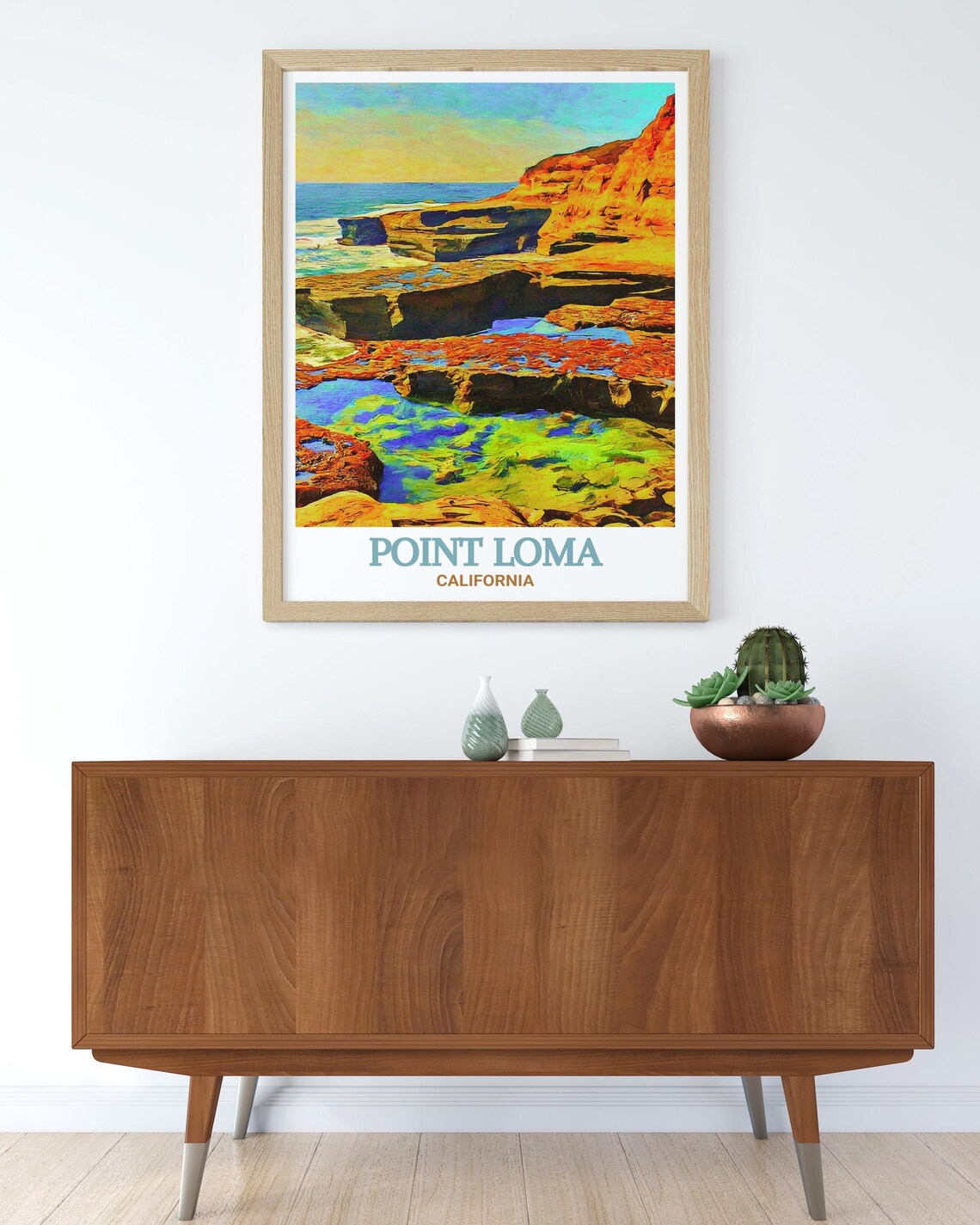 Point Loma California Tide Pools Rainbow Rocky Shore Travel Poster - Image 3