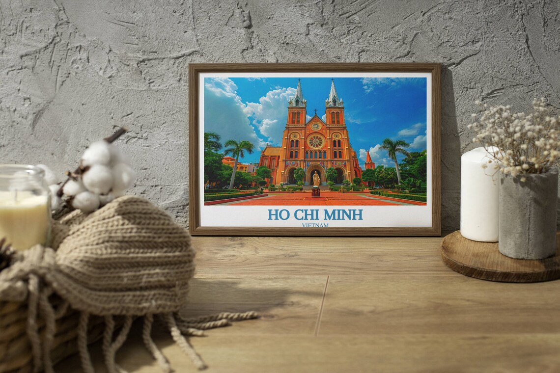 Ho Chi Minh City Notre Dame Cathedral Saigon Vietnam Travel Poster - Image 4