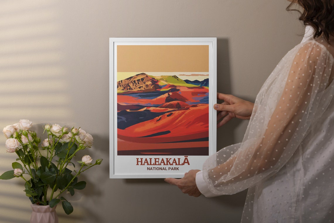 Haleakalā National Park Crater Red Volcanic Hills Travel Poster - Image 2