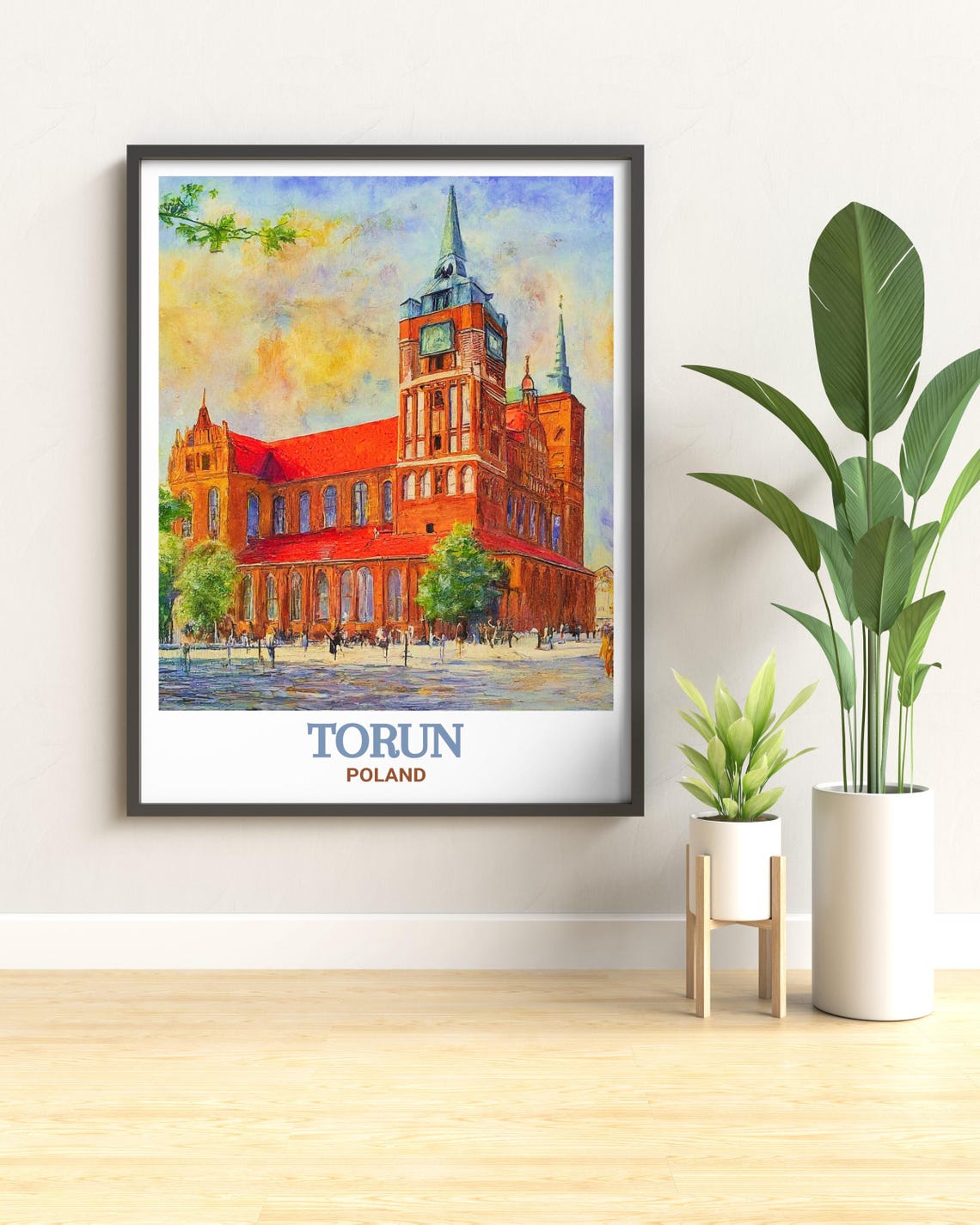 Torun Poland Red Brick Gothic Cathedral Clock Tower Travel Poster - Image 2