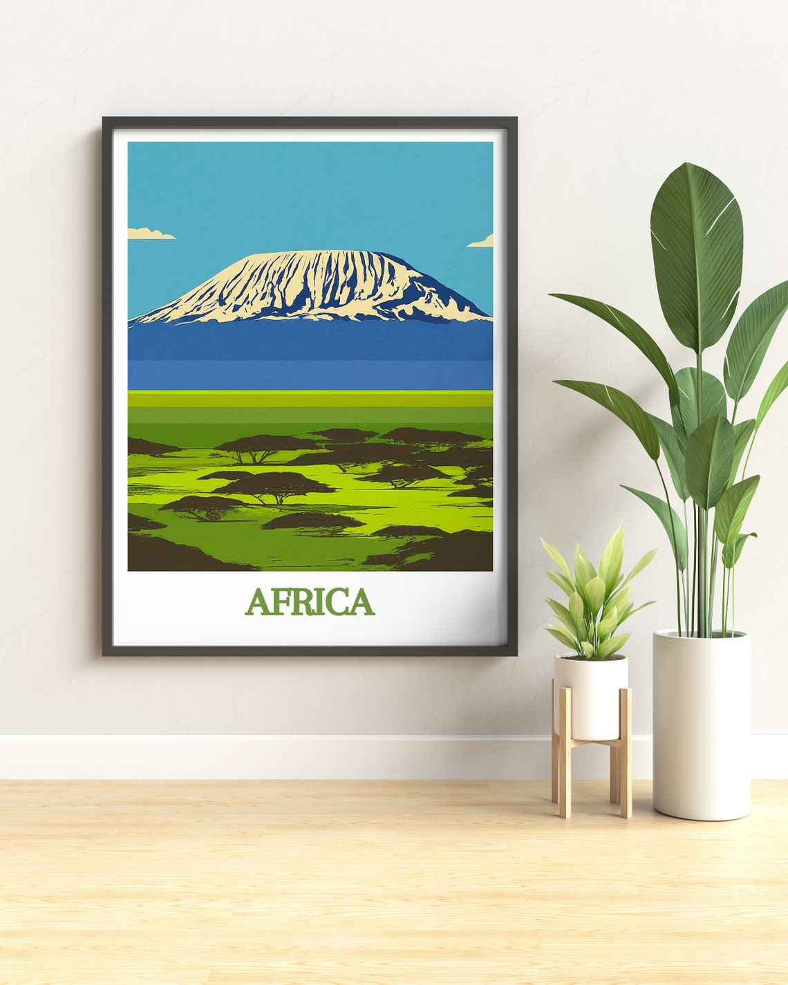 Mount Kilimanjaro Snow Capped Peak Africa Safari Travel Poster - Image 2