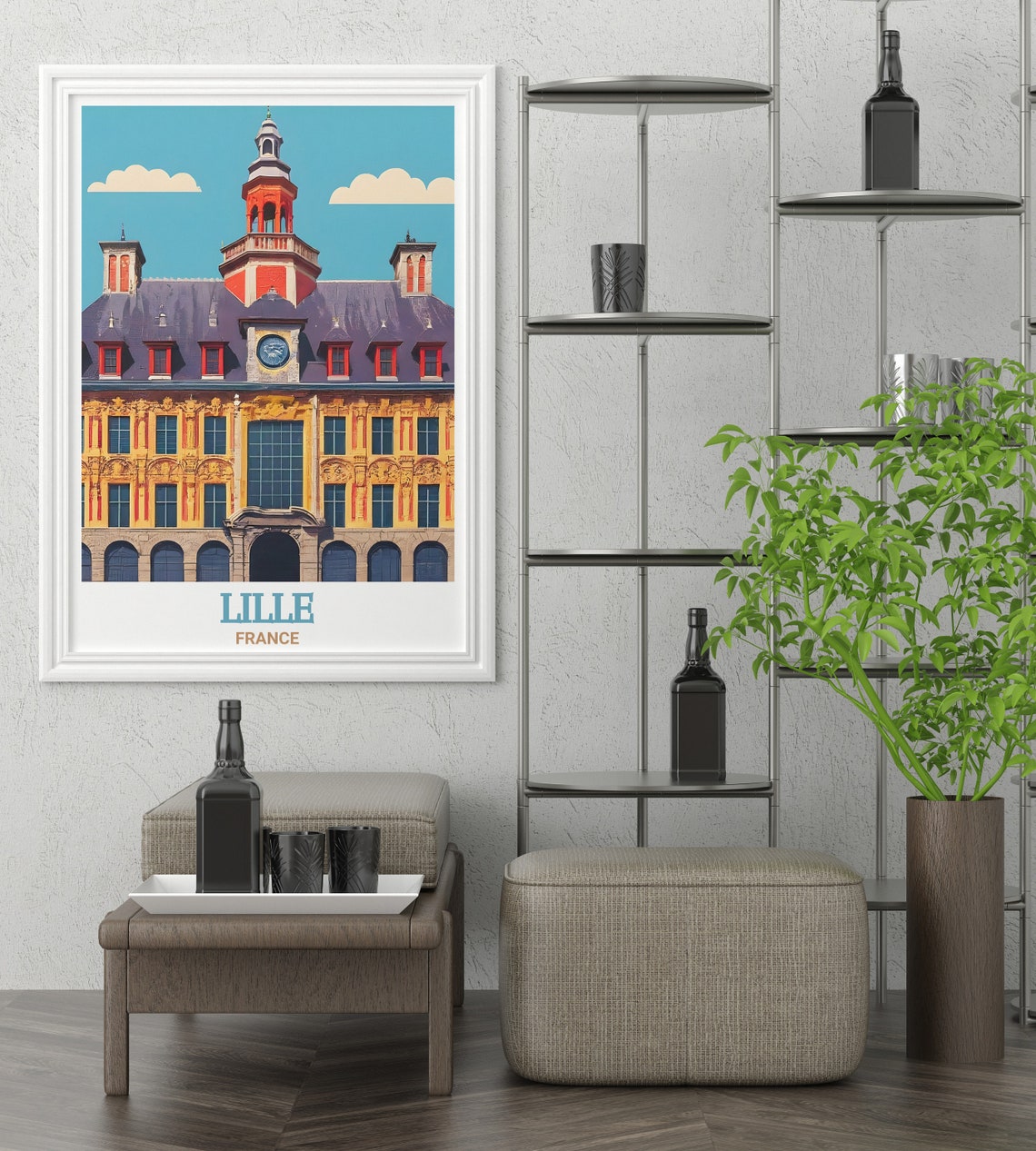 Lille France Old Stock Exchange Ornate Baroque Building Poster - Image 2