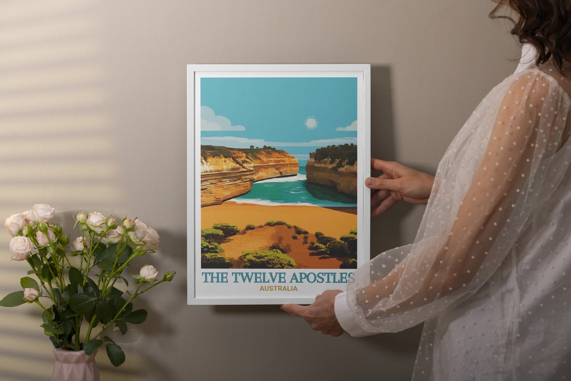 The Twelve Apostles Australia Golden Limestone Cliffs Coastal Poster - Image 3