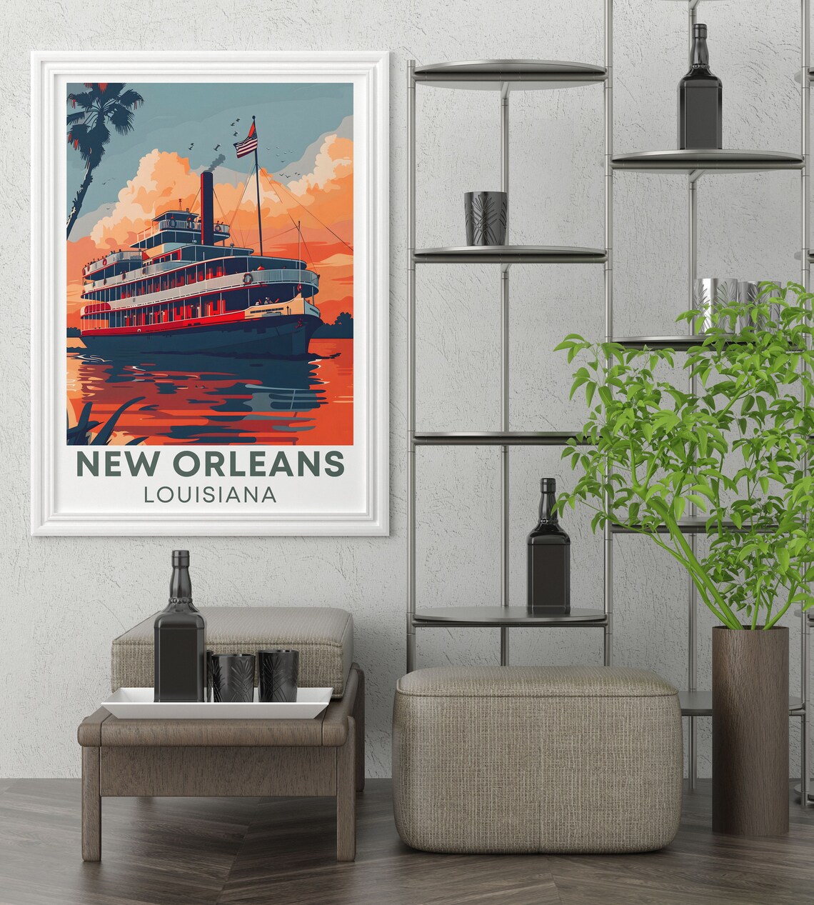 Steamboat Natchez New Orleans Travel Poster - Image 3