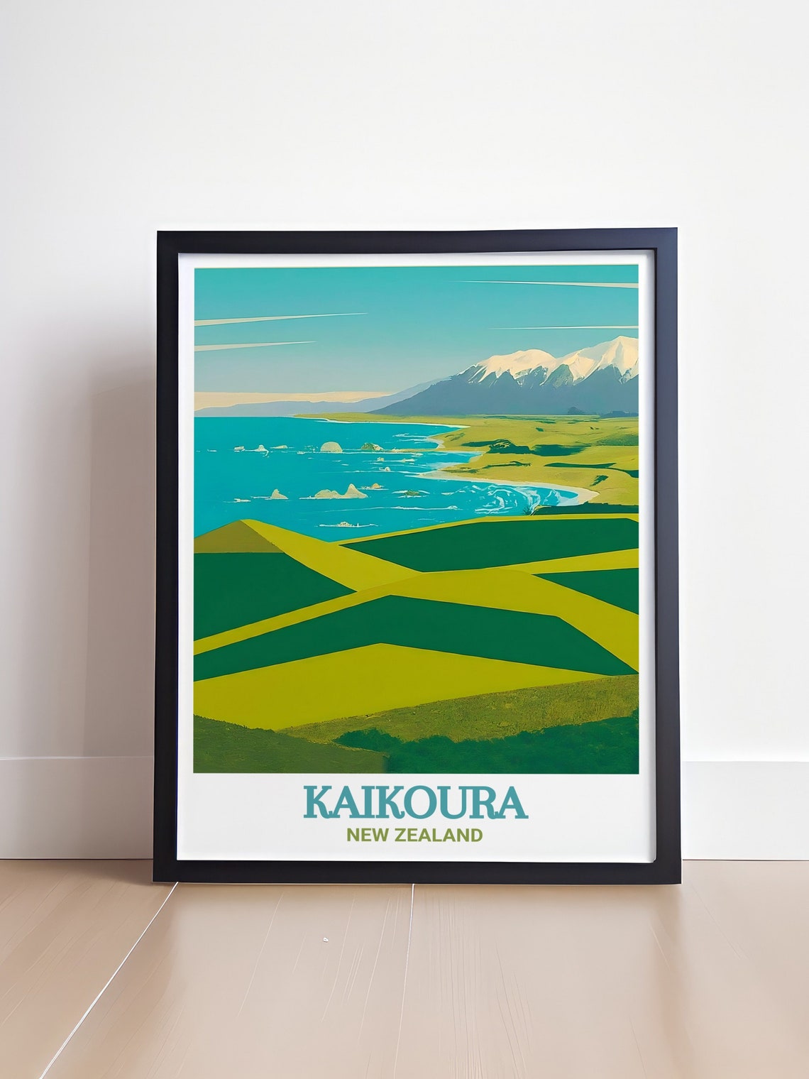 Kaikoura Peninsula Panoramic Green Valley Coast New Zealand Poster - Image 4