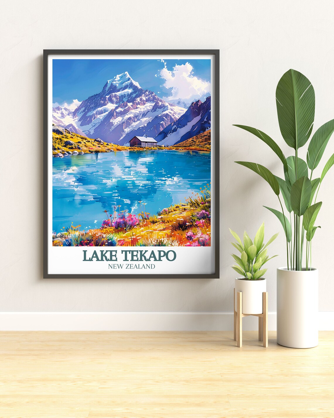 Lake Tekapo New Zealand Alpine Lake With Mountain Hut Poster - Image 2
