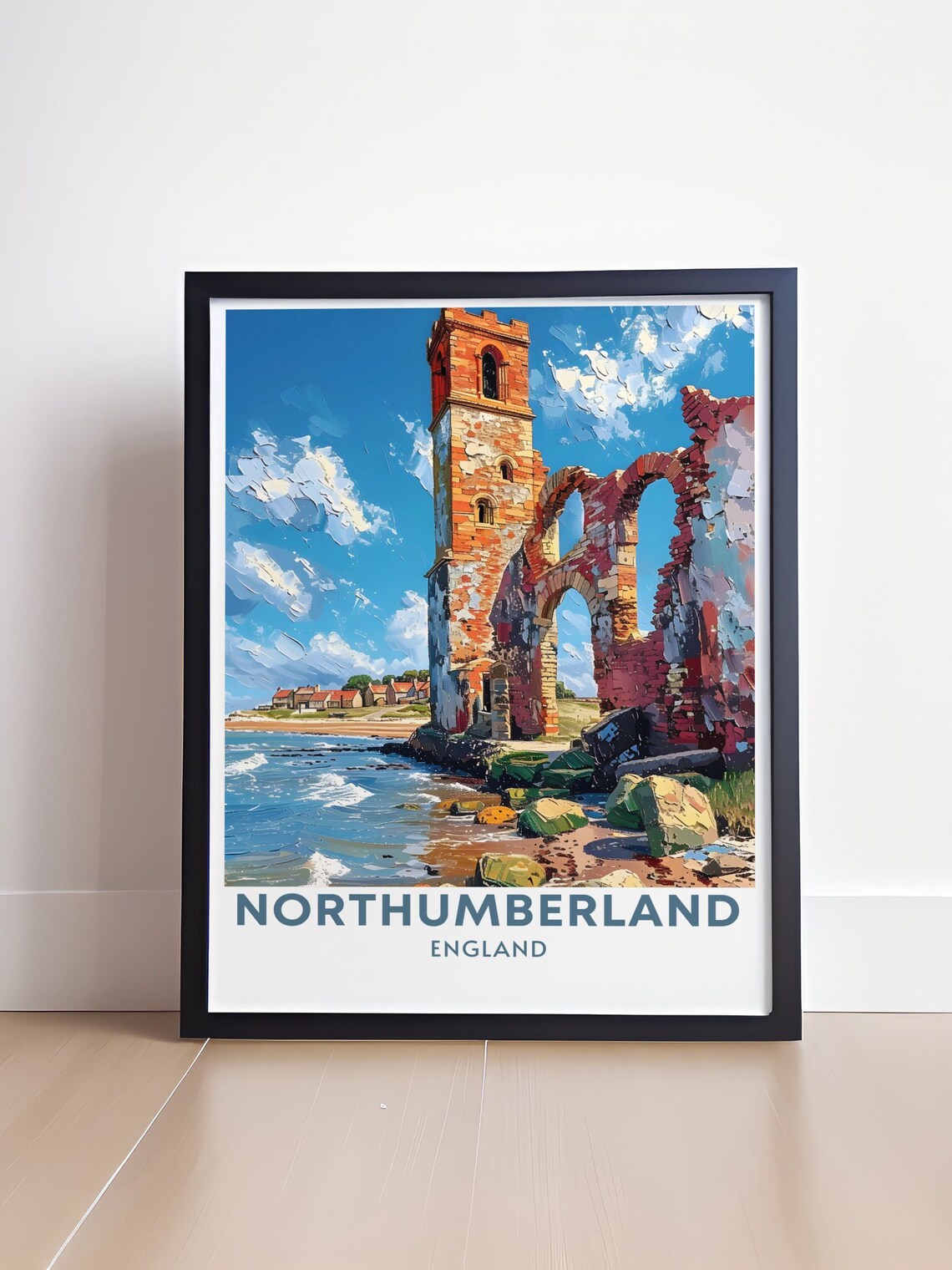 Holy Island Abbey Ruins Northumberland England Coastal Travel Poster - Image 4
