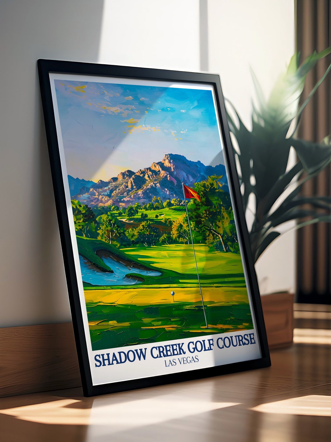Shadow Creek Golf Course Las Vegas Flagstick at Sunset Art Poster - Image 2