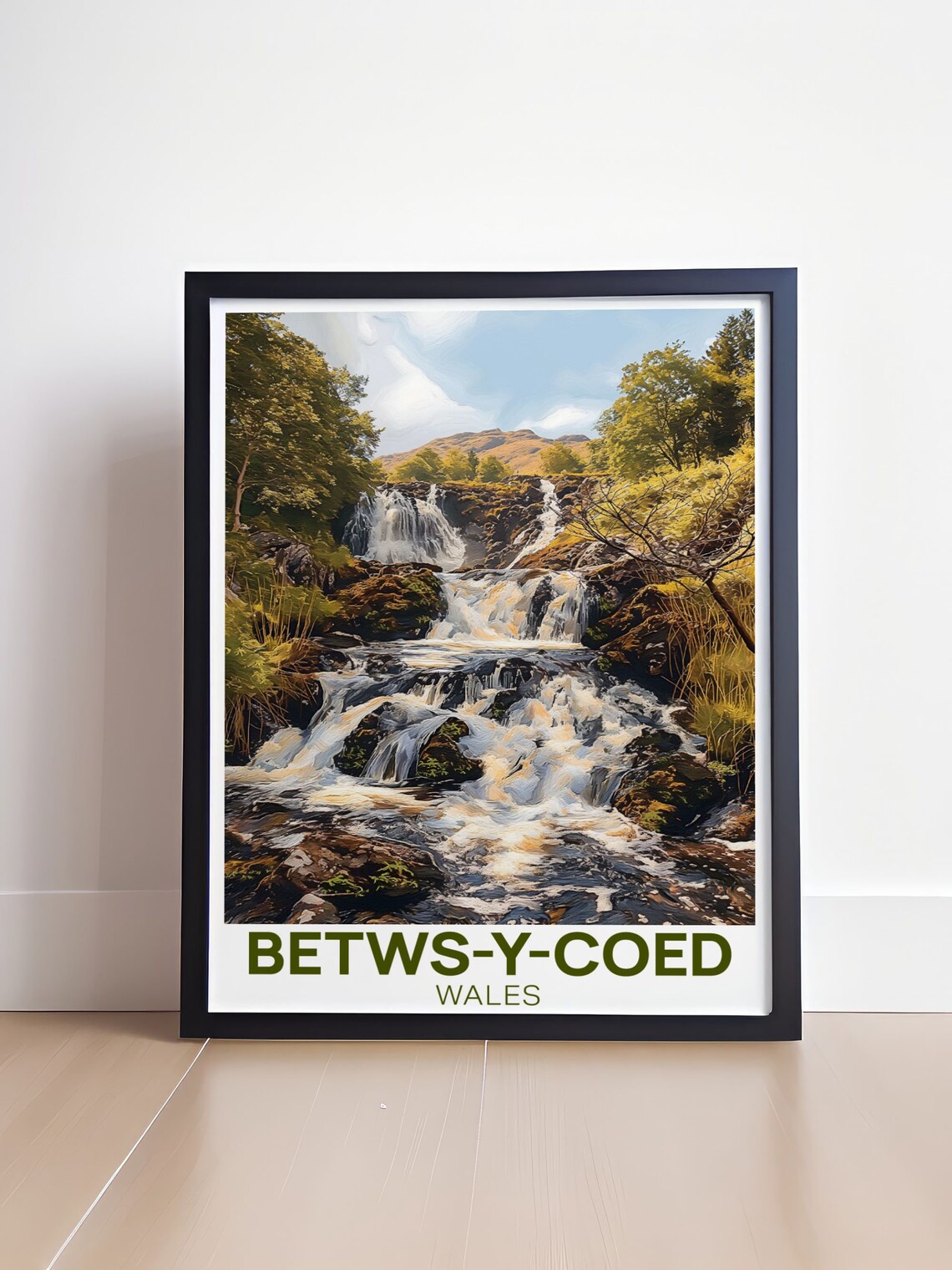 Betws-y-Coed Wales Cascading Waterfall Forest Nature Travel Poster - Image 4