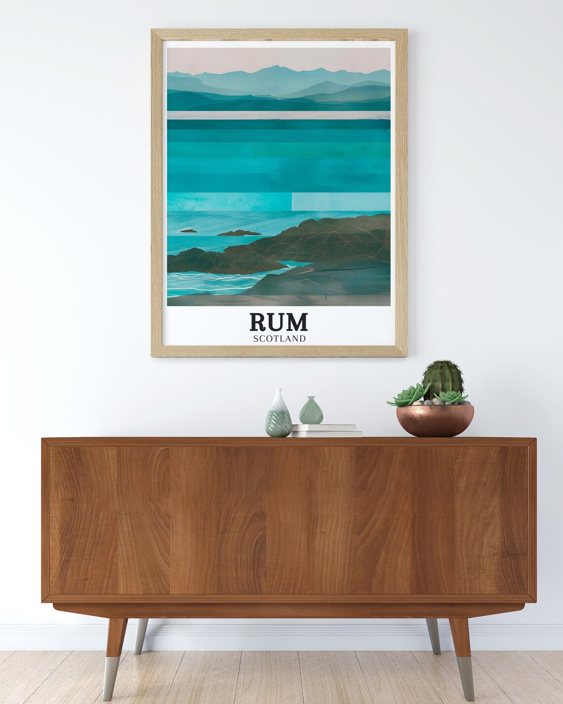 Isle of Rum Askival Mountain Teal Coast Scotland Travel Poster - Image 4