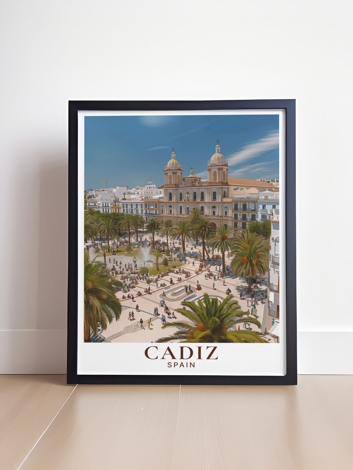 Cádiz Spain Plaza de San Juan de Dios Palm Square View Poster - Image 4