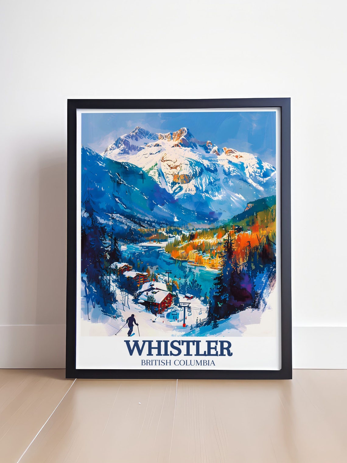 Whistler British Columbia Ski Village Winter Mountain Poster - Image 4