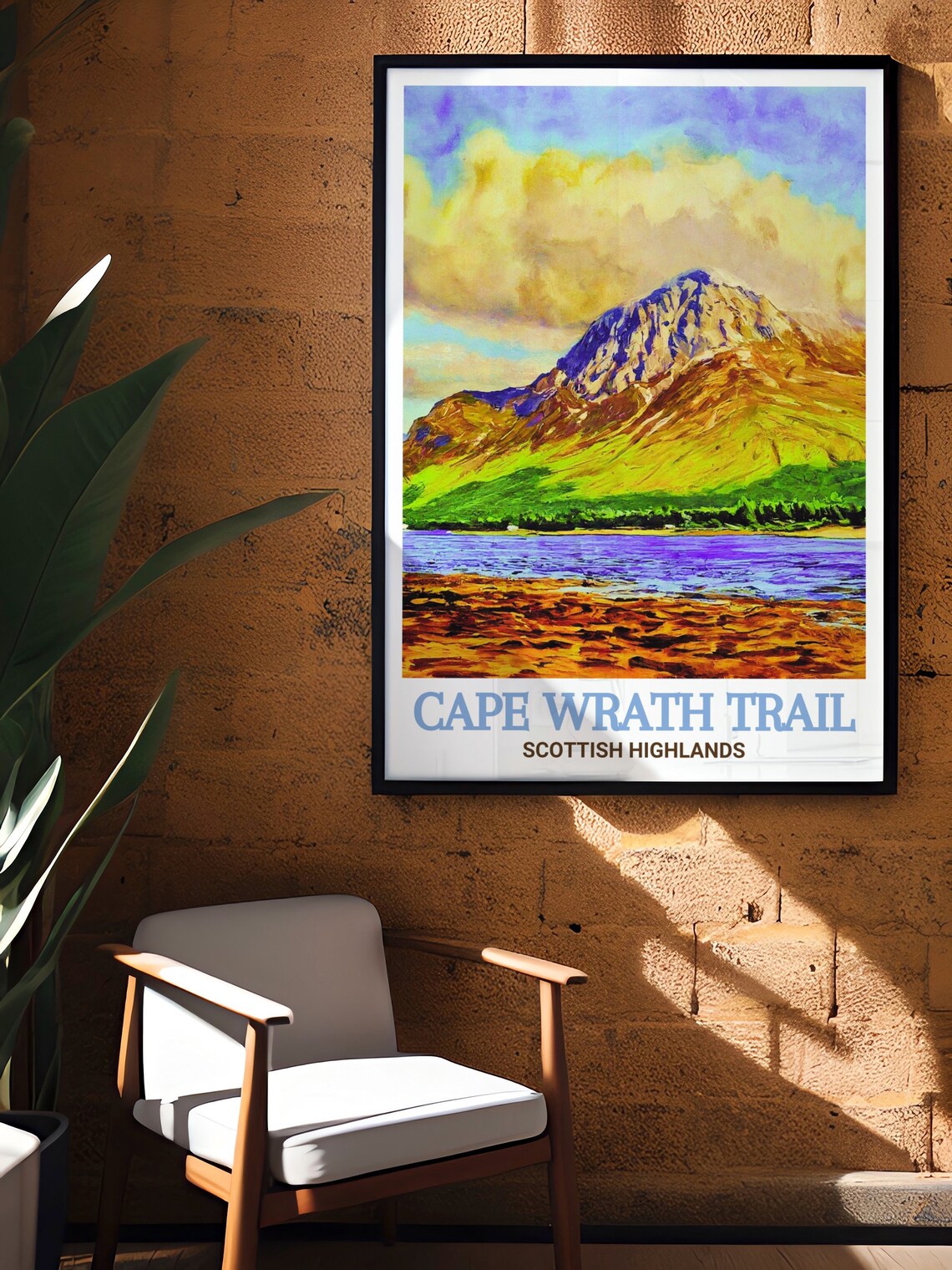 Cape Wrath Trail Highland Mountain and Loch Painting Art Poster - Image 2