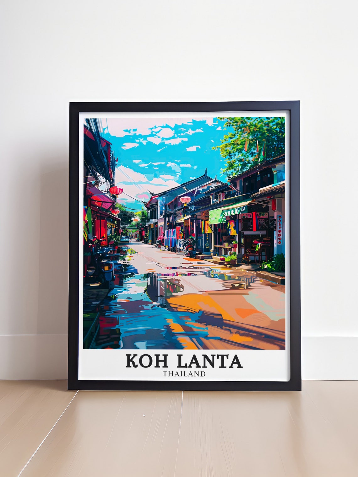 Koh Lanta Travel Poster Ko Lanta Yai And Lanta Old Town Art Ko Lanta Yai And Lanta Old Town Art Koh Lanta Poster - Image 4