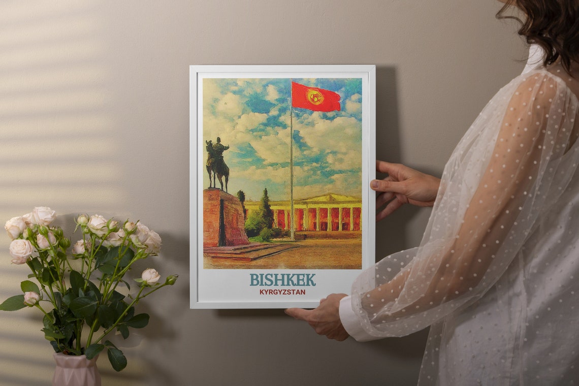 Bishkek Travel Poster Alatoo Square Art Prints And Posters Artworks Of Alatoo Square Bishkek Art Bishkek Decor Bishkek Gift - Image 3