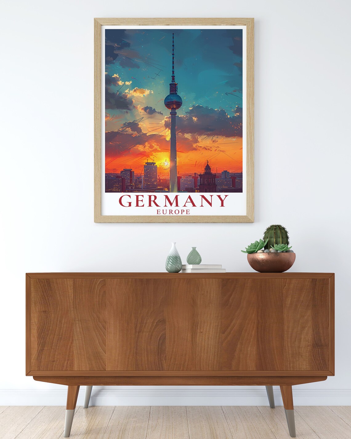 Berlin Fernsehturm TV Tower Sunset Skyline Germany Travel Poster - Image 2