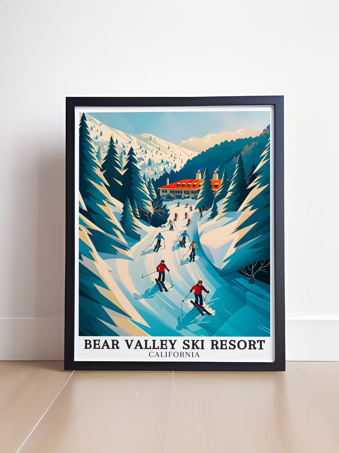 Bear Valley Ski Resort Travel Poster, Sierra Nevada - Image 4