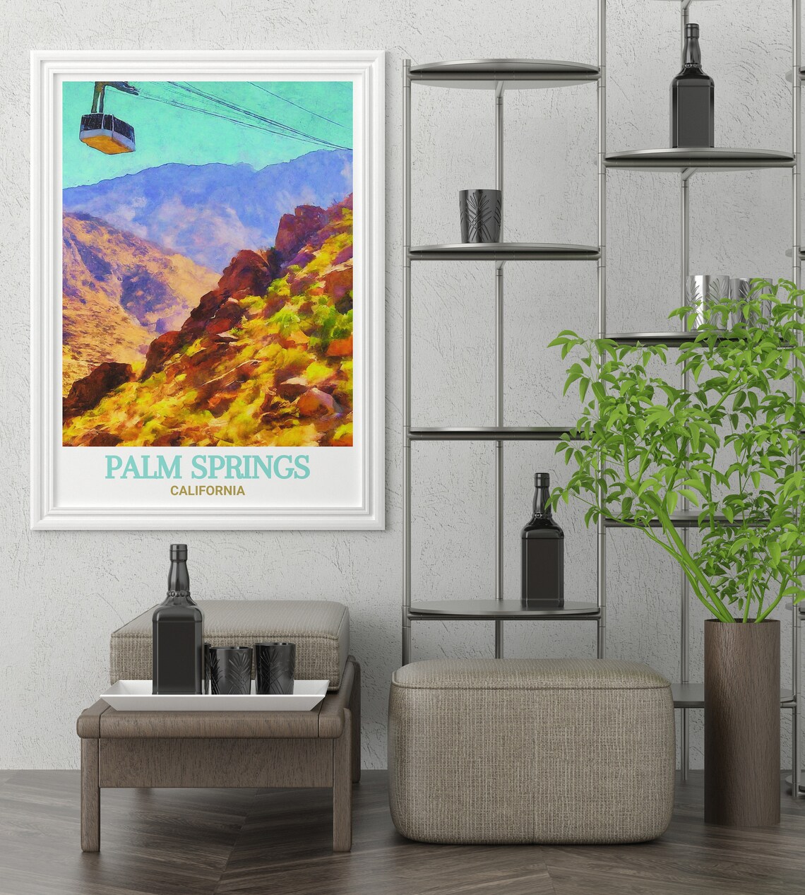 Palm Springs California Aerial Tramway Mountain Travel Poster - Image 3