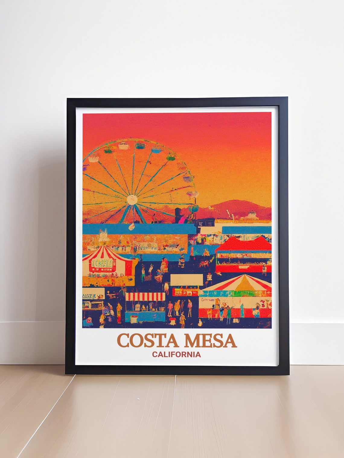 Costa Mesa California Fair Ferris Wheel Sunset Carnival Poster - Image 4