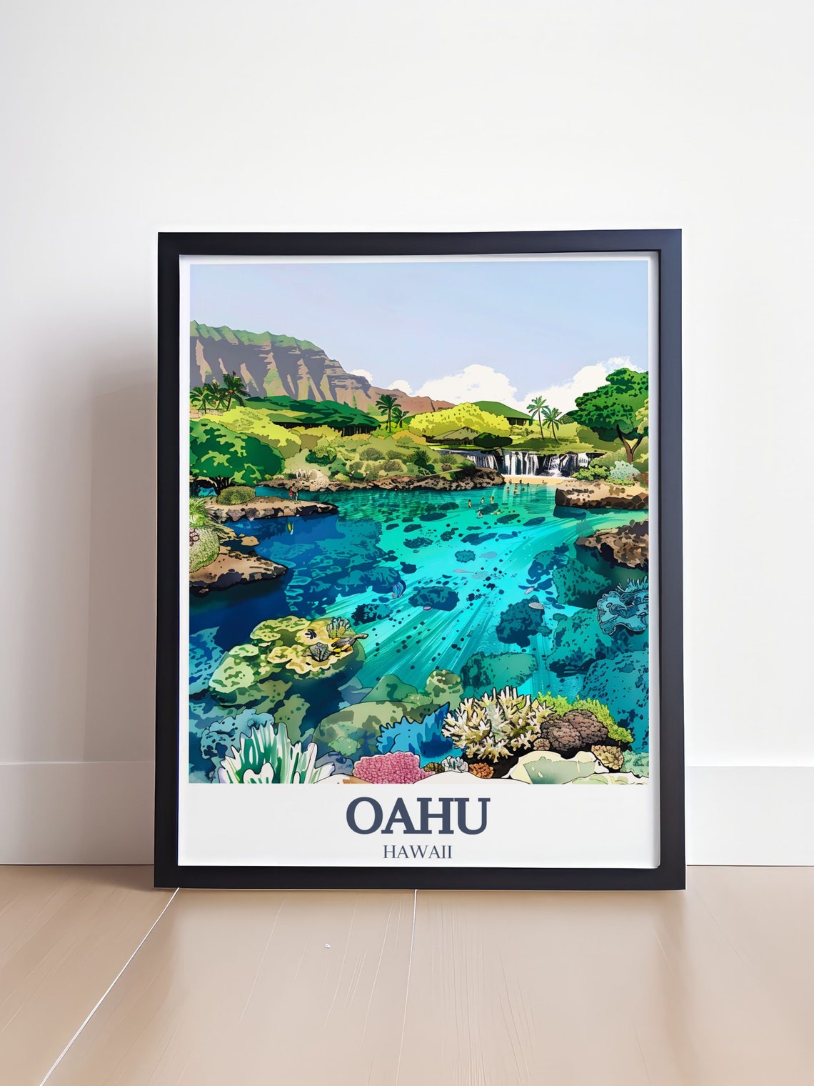 Oahu Hawaii Hanauma Bay Coral Reef Turquoise Cove Underwater Poster - Image 4