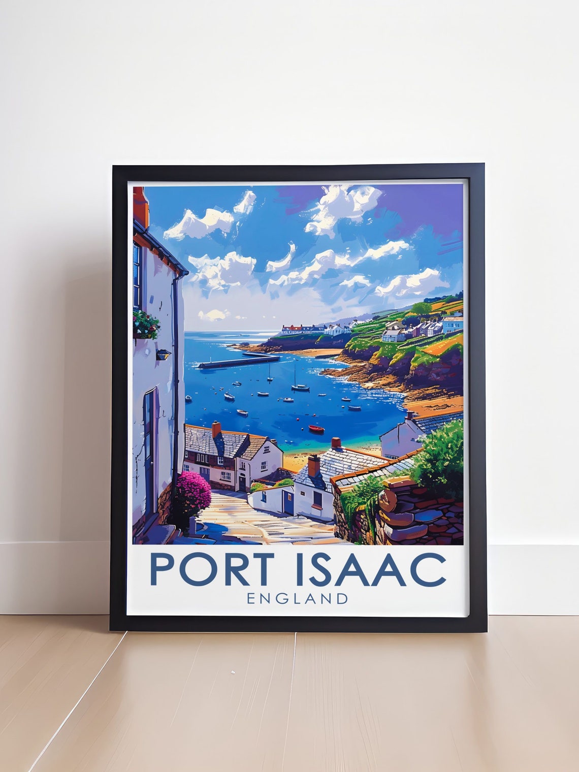 Port Isaac England Harbor Boats Cornwall Coast Travel Poster - Image 4