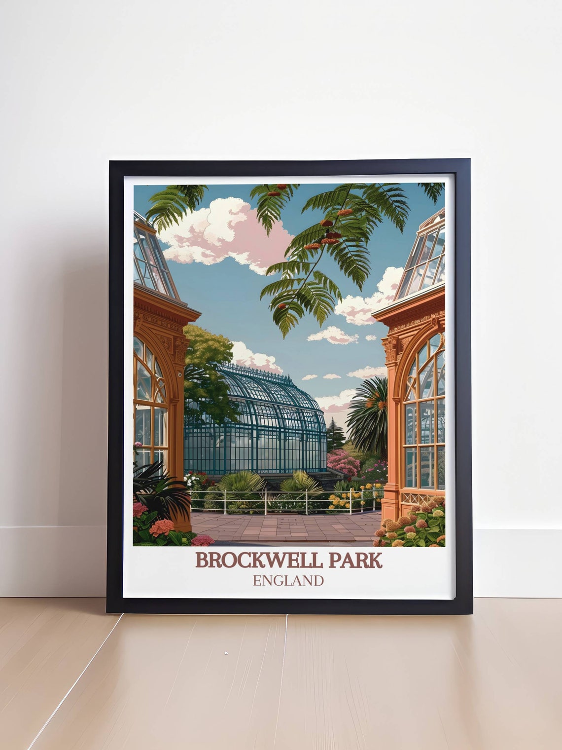 Brockwell Park London Victorian Glasshouse Palm Trees England Poster - Image 4