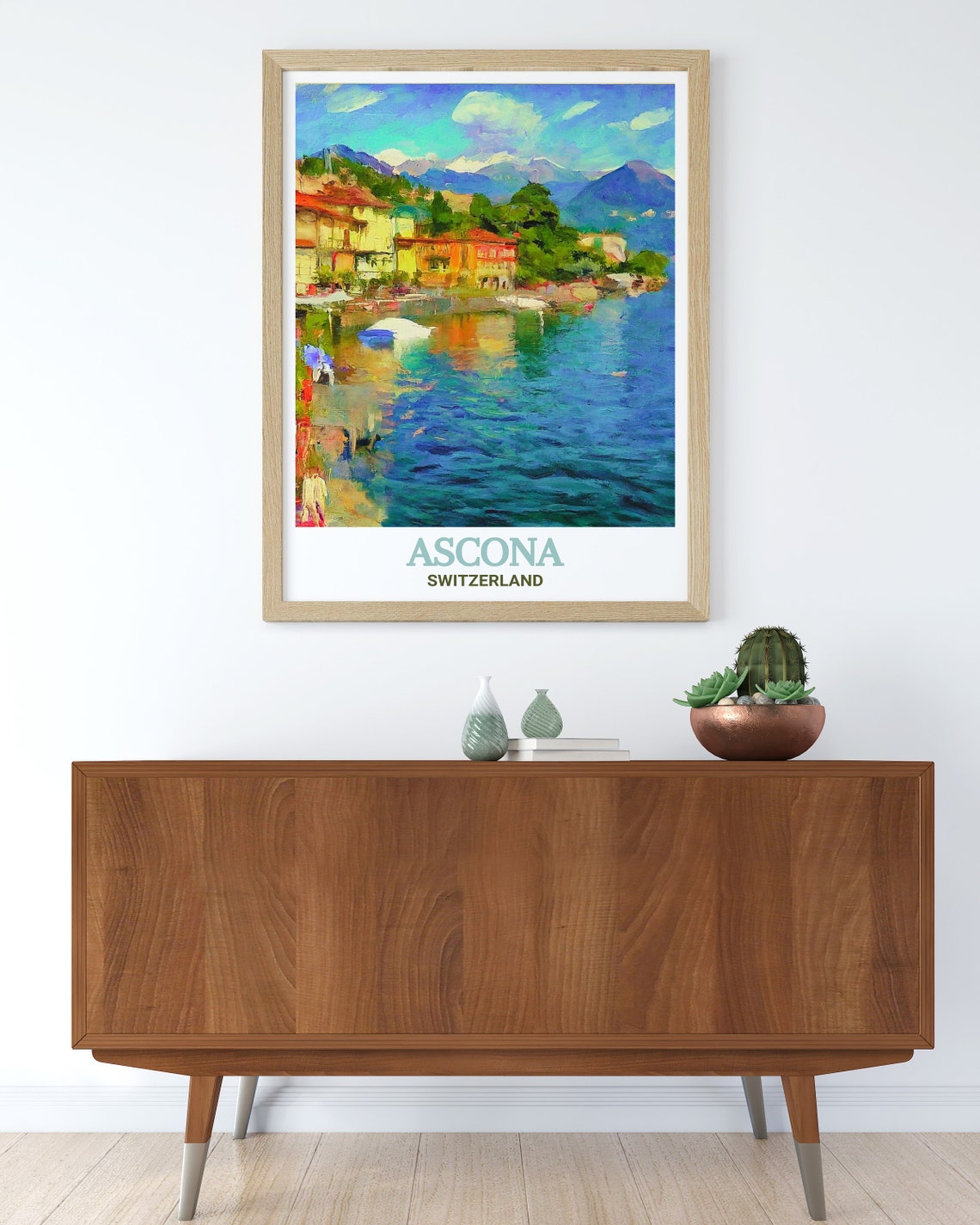 Ascona Lake Promenade In Impressionist Style Switzerland Poster - Image 2