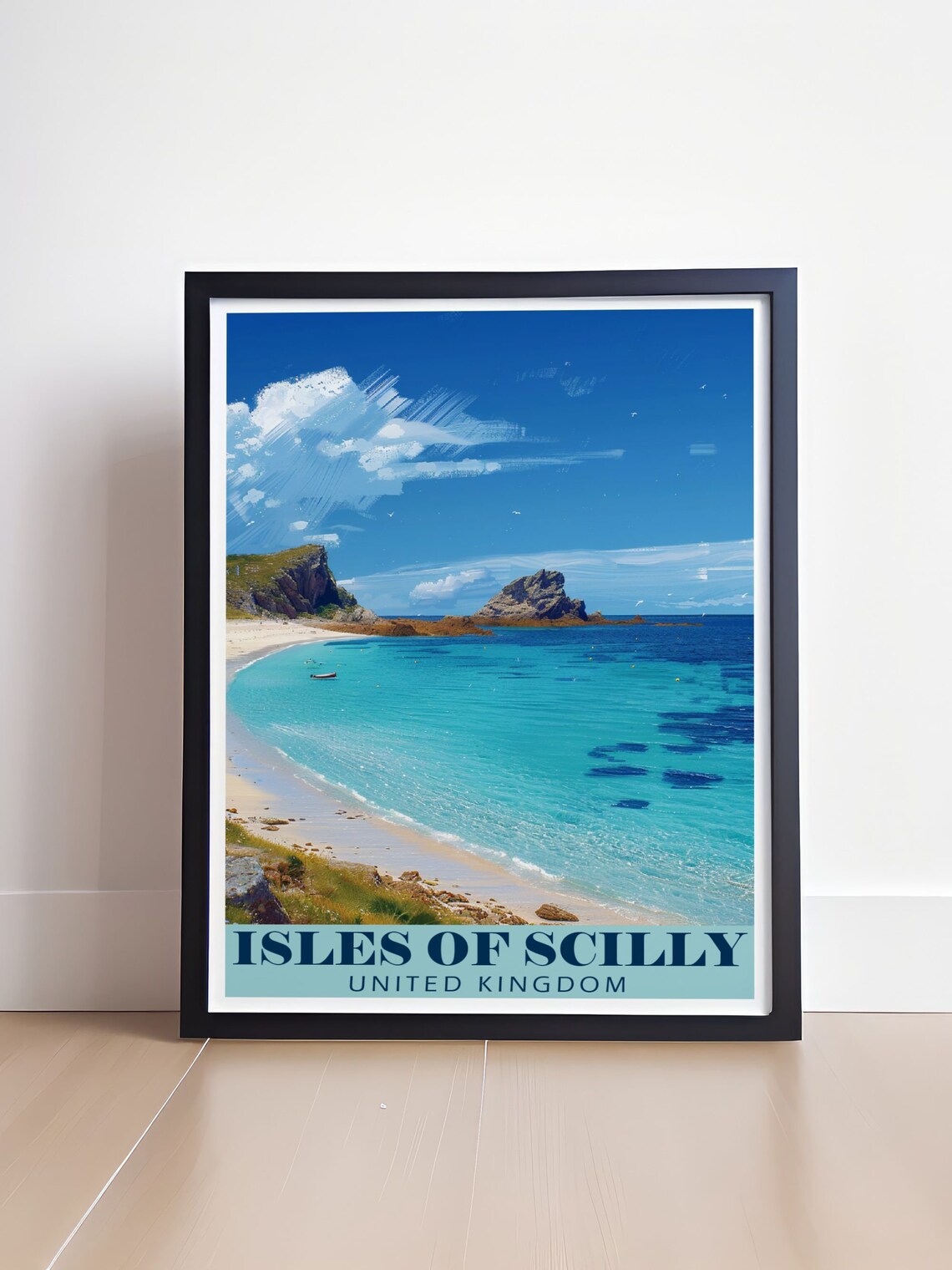 Isles of Scilly Turquoise Bay White Sand Sunny Beach Cove Poster - Image 4