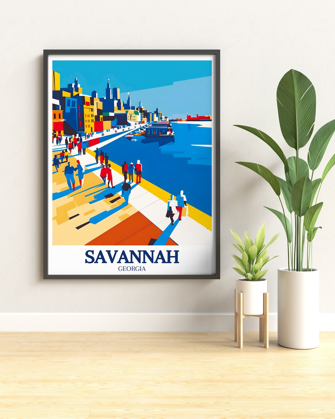 Savannah Georgia River Street Waterfront Colorful City Poster - Image 3