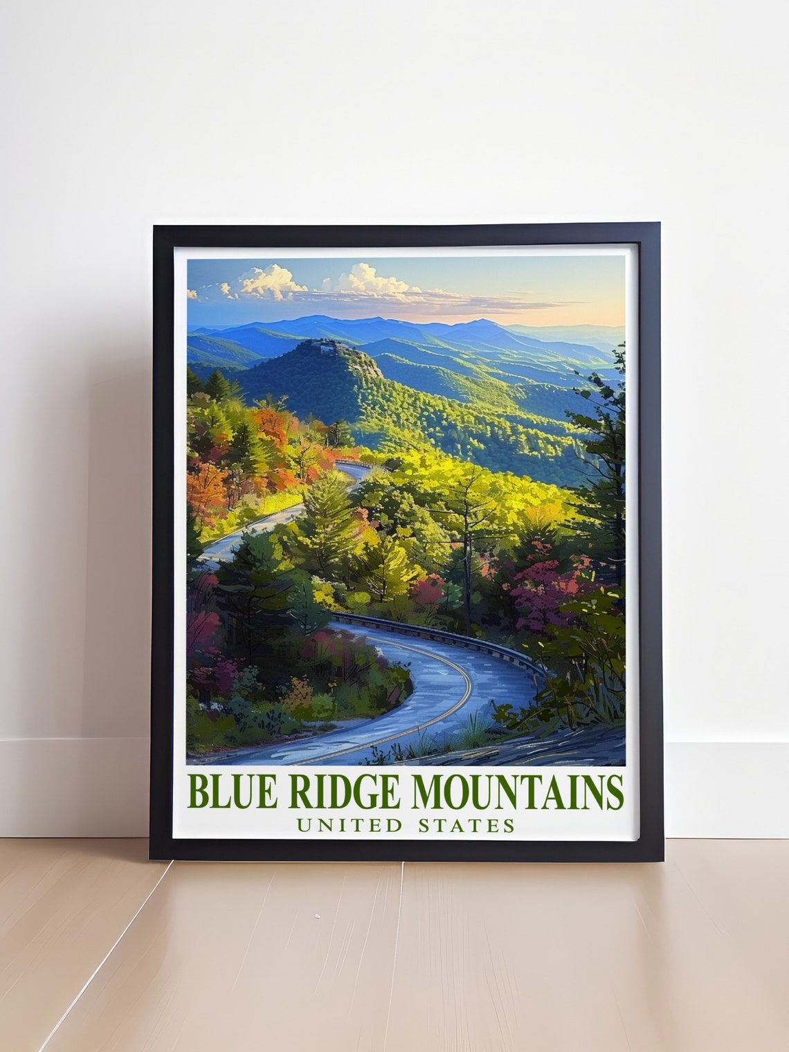Blue Ridge Mountains Winding Parkway Road Nature Travel Poster - Image 4