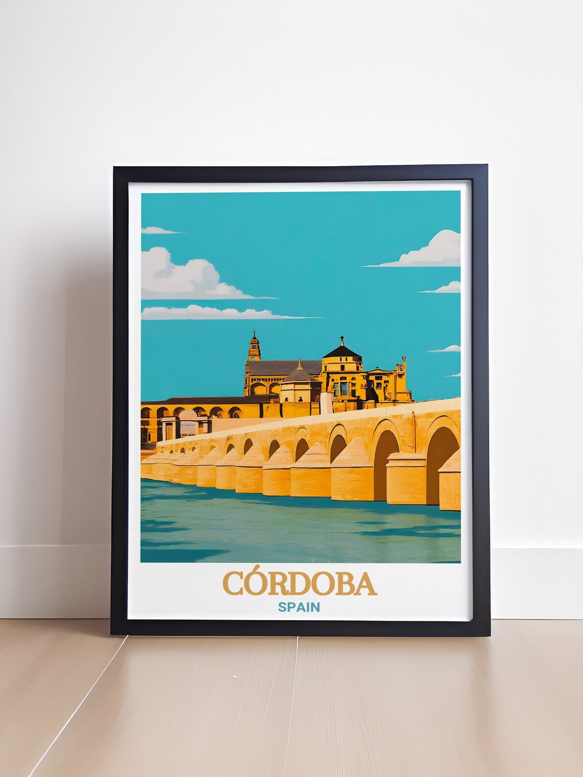 Cordoba Spain Roman Bridge Guadalquivir River Pop Travel Poster - Image 4