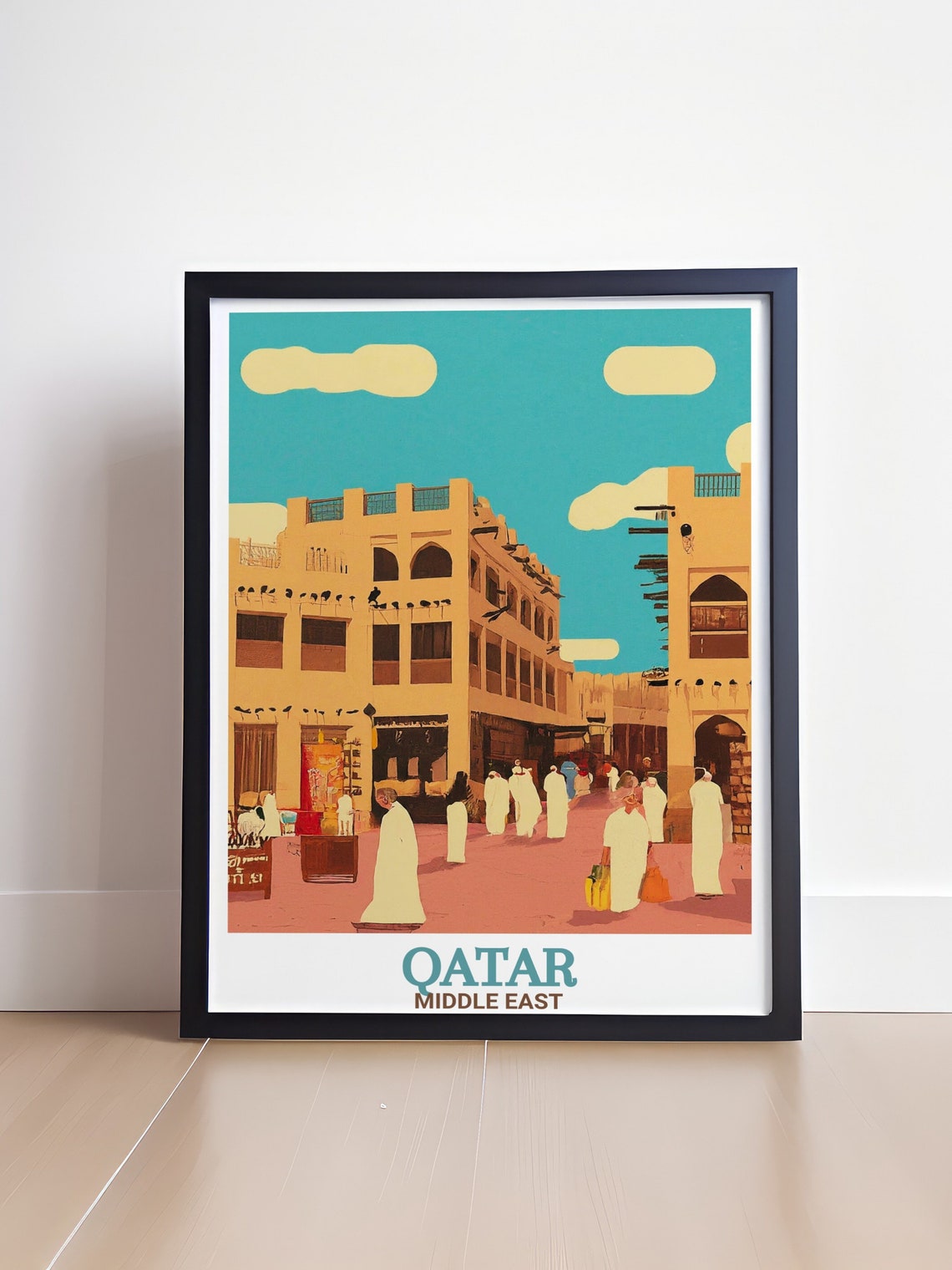 Qatar Travel Prints Souq Waqif Prints And Qatar Paintings Souq Waqif Art Doha Posters And Souq Waqif Decor Souq Waqif Travel Posters - Image 4