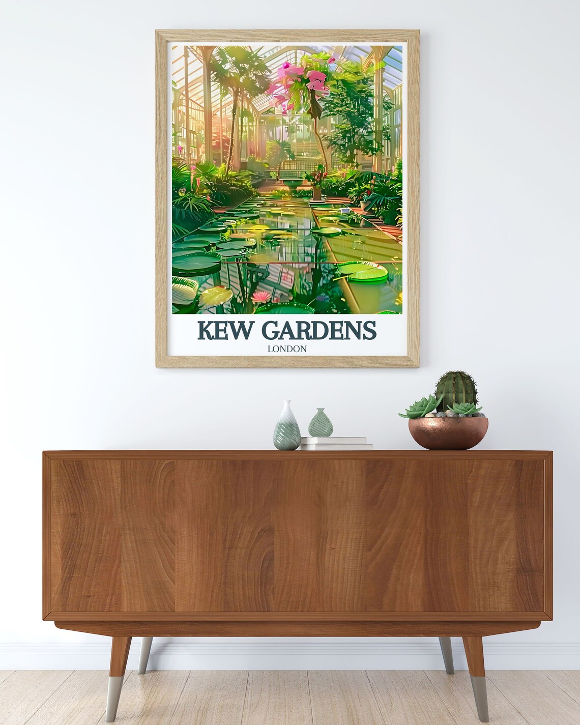 Kew Gardens Waterlily House Interior Glass Roof And Lily Pond Poster - Image 3