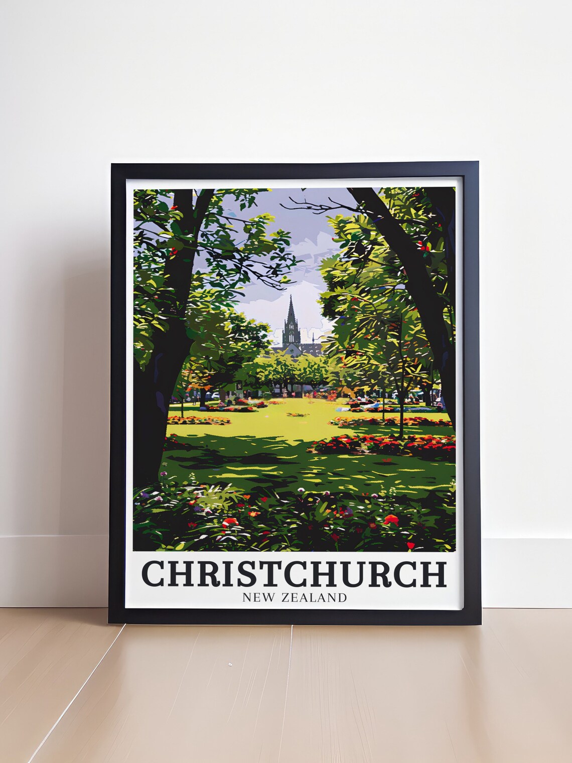 Christchurch Travel Poster, Cathedral and Botanic Gardens - Image 4