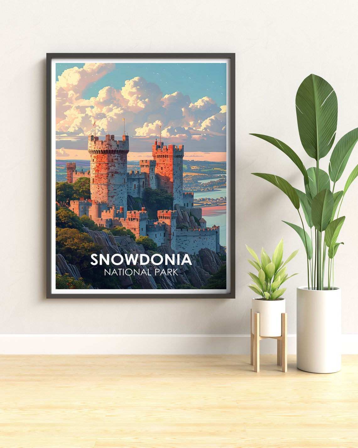 Snowdonia National Park Medieval Castle Towers Travel Poster - Image 3