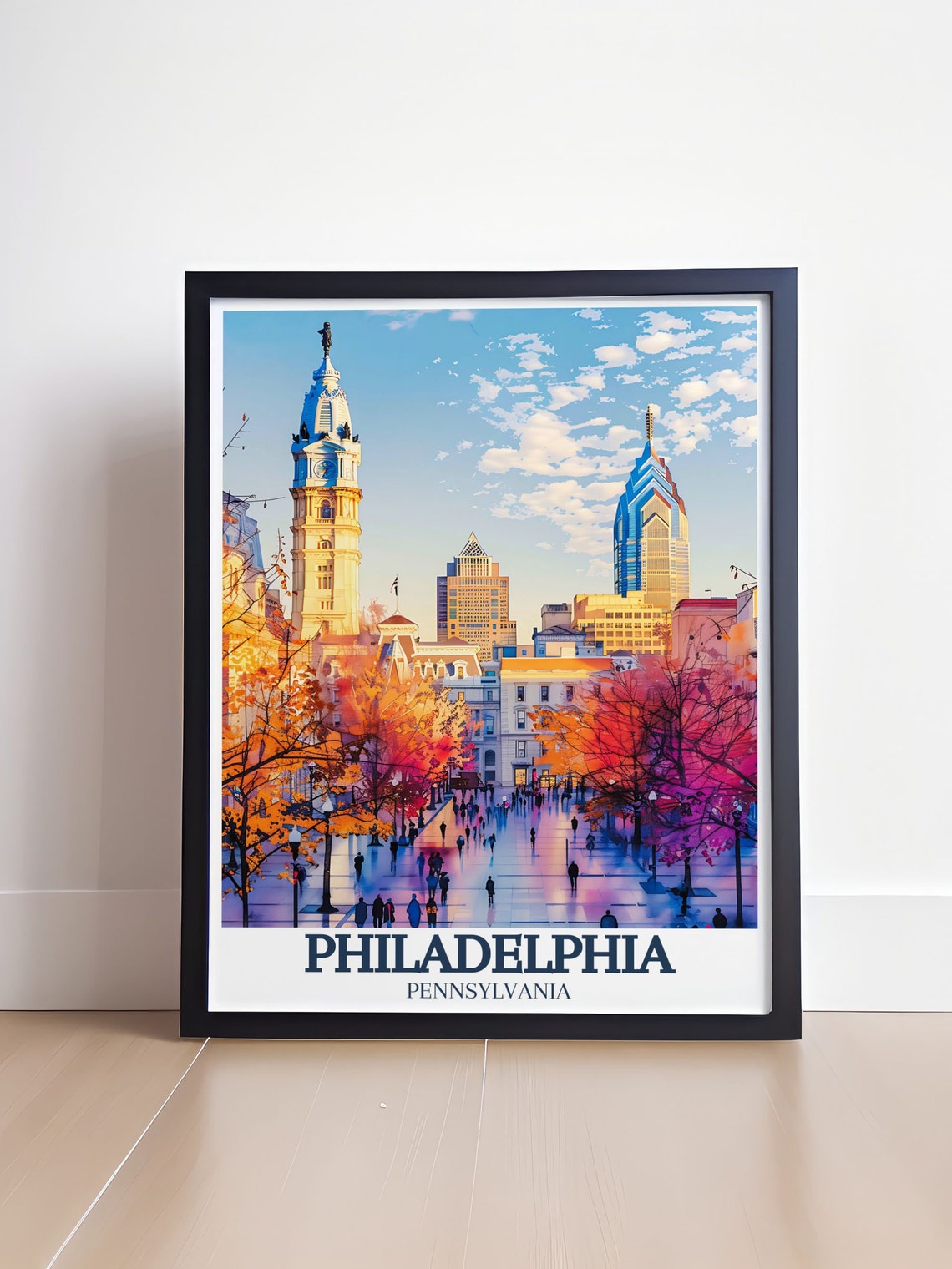 Philadelphia Autumn Day City Hall Skyline Pennsylvania Poster - Image 4