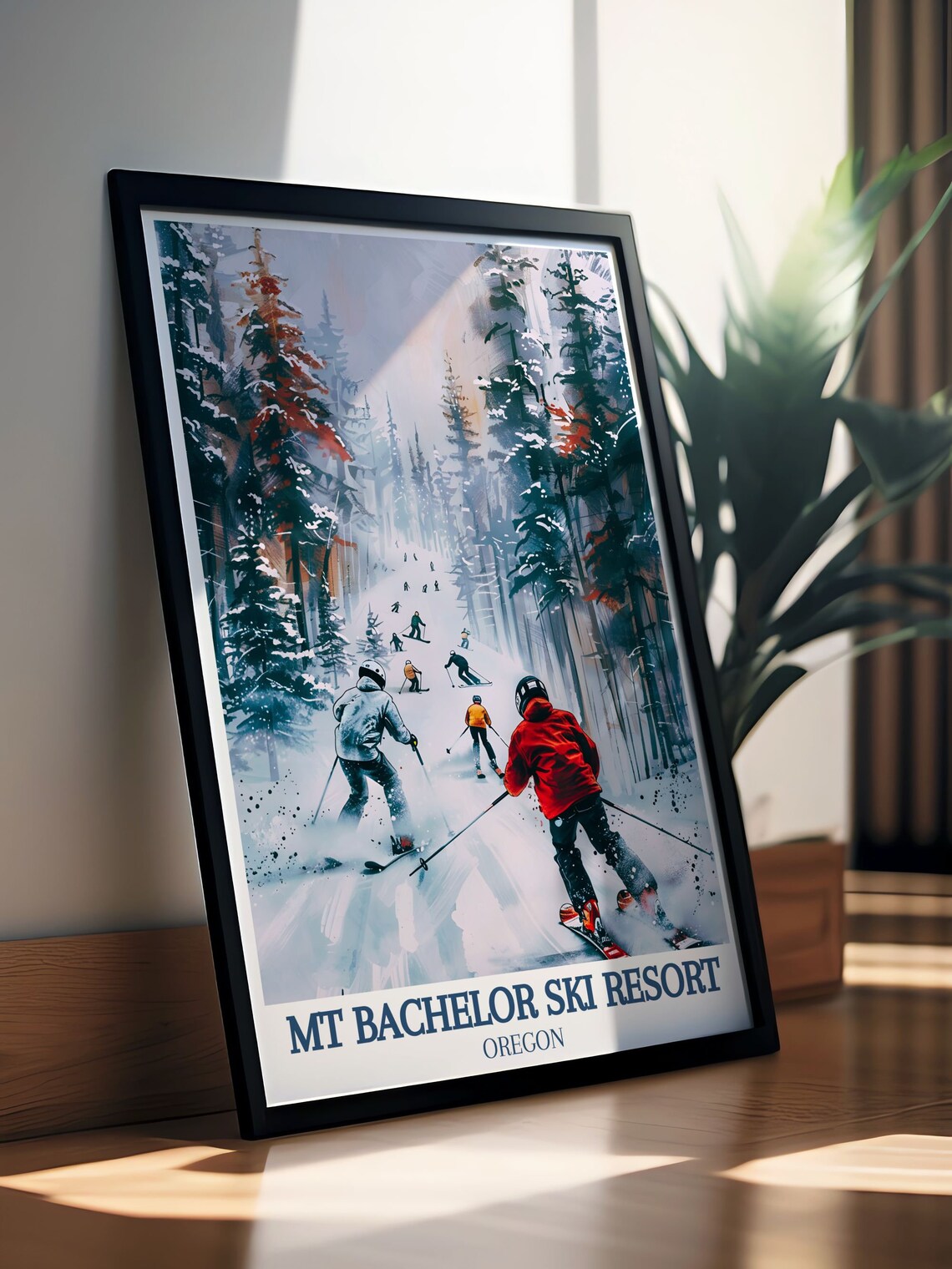 Mt Bachelor Travel Print Prints Of Bachelor Ski Resort And Deschutes National Forest Travel Poster Of Oregons Premier Ski Resort - Image 3