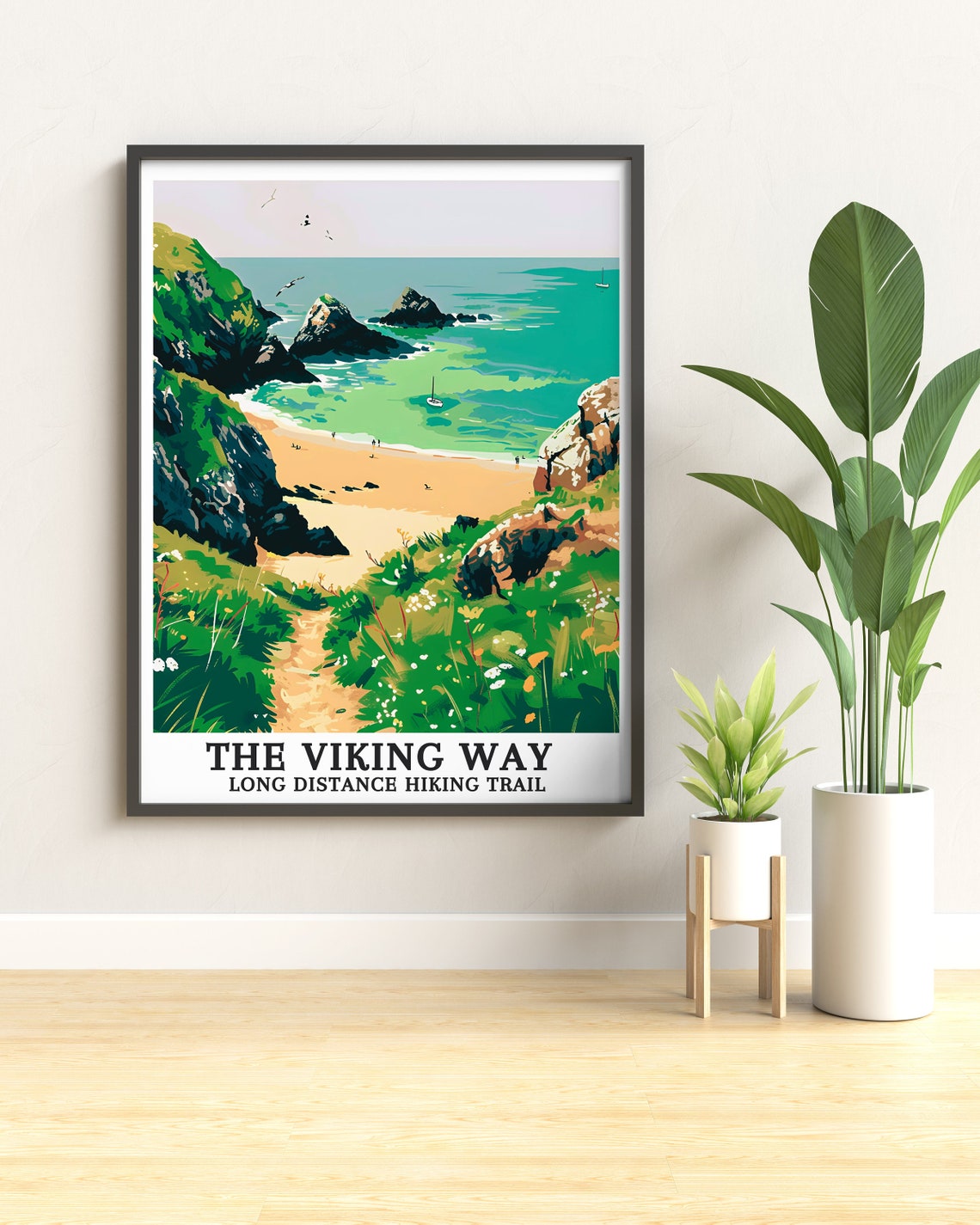 The Viking Way Long Distance Hiking Trail Coastal Beach Poster - Image 3