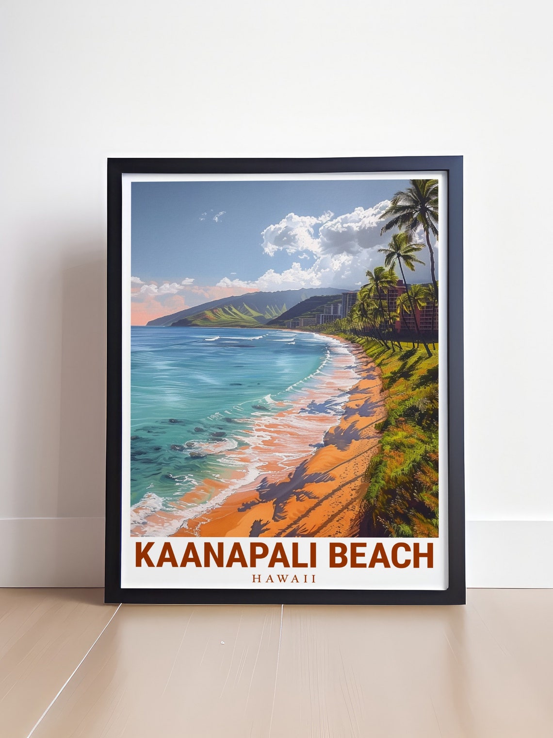 Kaanapali Beach Hawaii Aerial View Of Turquoise Bay And Palms Poster - Image 4