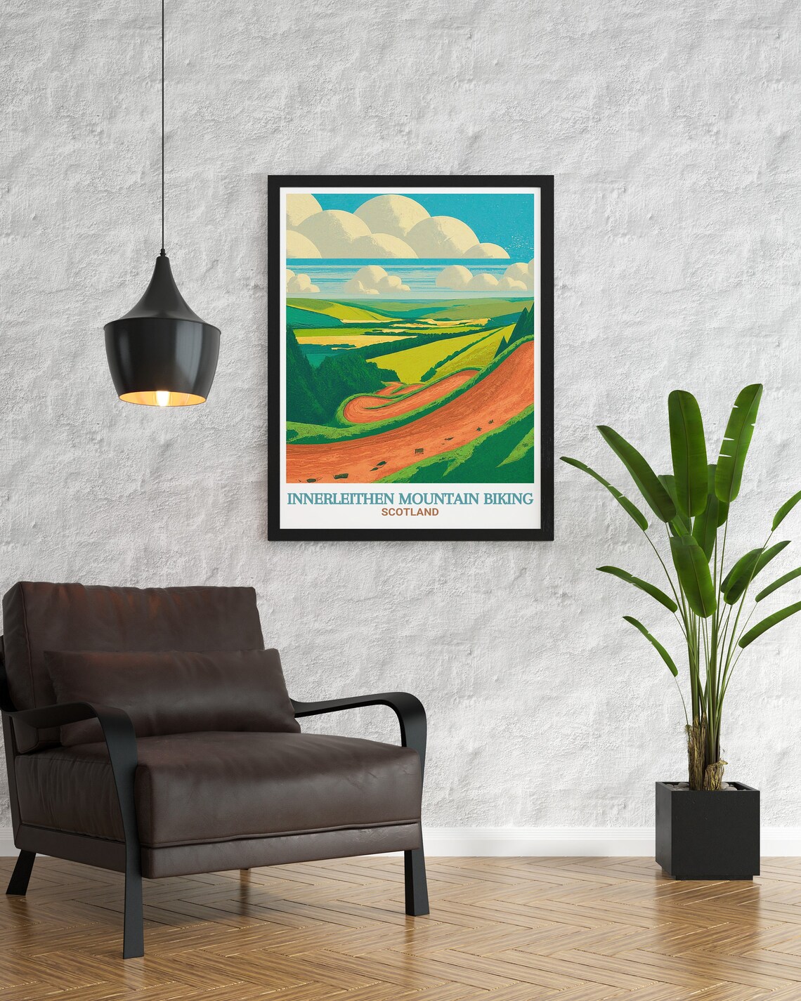 Innerleithen Red Bull Downhill Track Dirt Trail Scotland Travel Poster - Image 3
