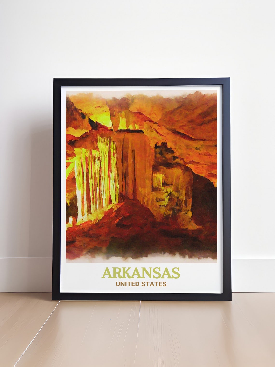 Arkansas Blanchard Springs Caverns Stalactites Golden Glow Poster - Image 4