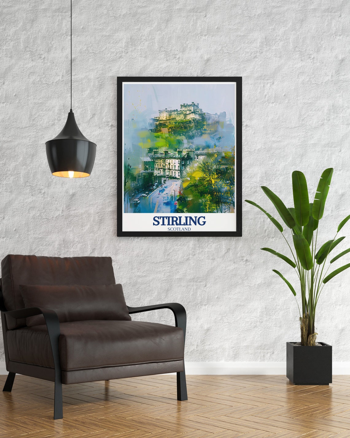 Stirling Castle Painterly Old Town Street Historic Scotland Poster - Image 3