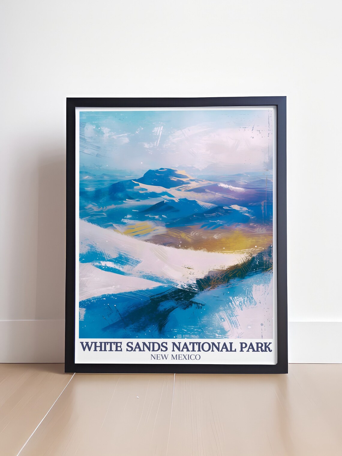 White Sands National Park New Mexico Painterly Dunes Travel Poster - Image 4