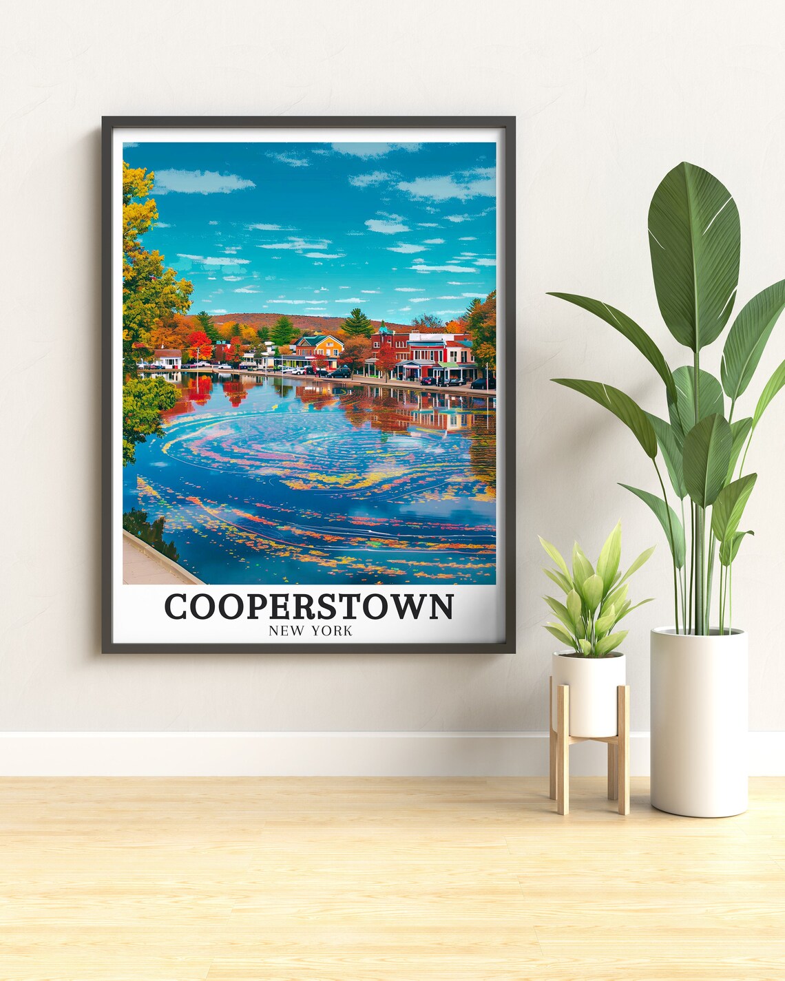 Cooperstown Otsego Lake Autumn Reflections New York Travel Poster - Image 2