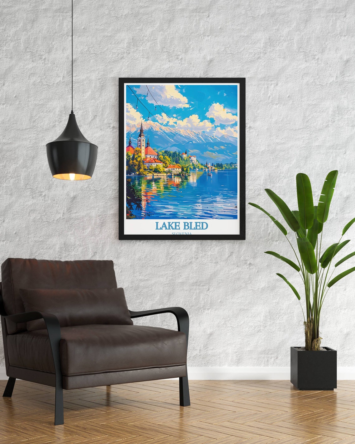 Lake Bled Island Church Castle And Mountain Panorama Slovenia Poster - Image 2