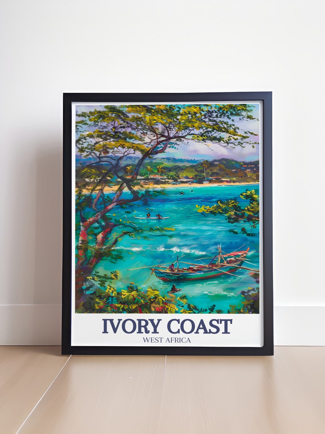 Ivory Coast Travel Poster, Assinie Mafia Lagoon - Image 4