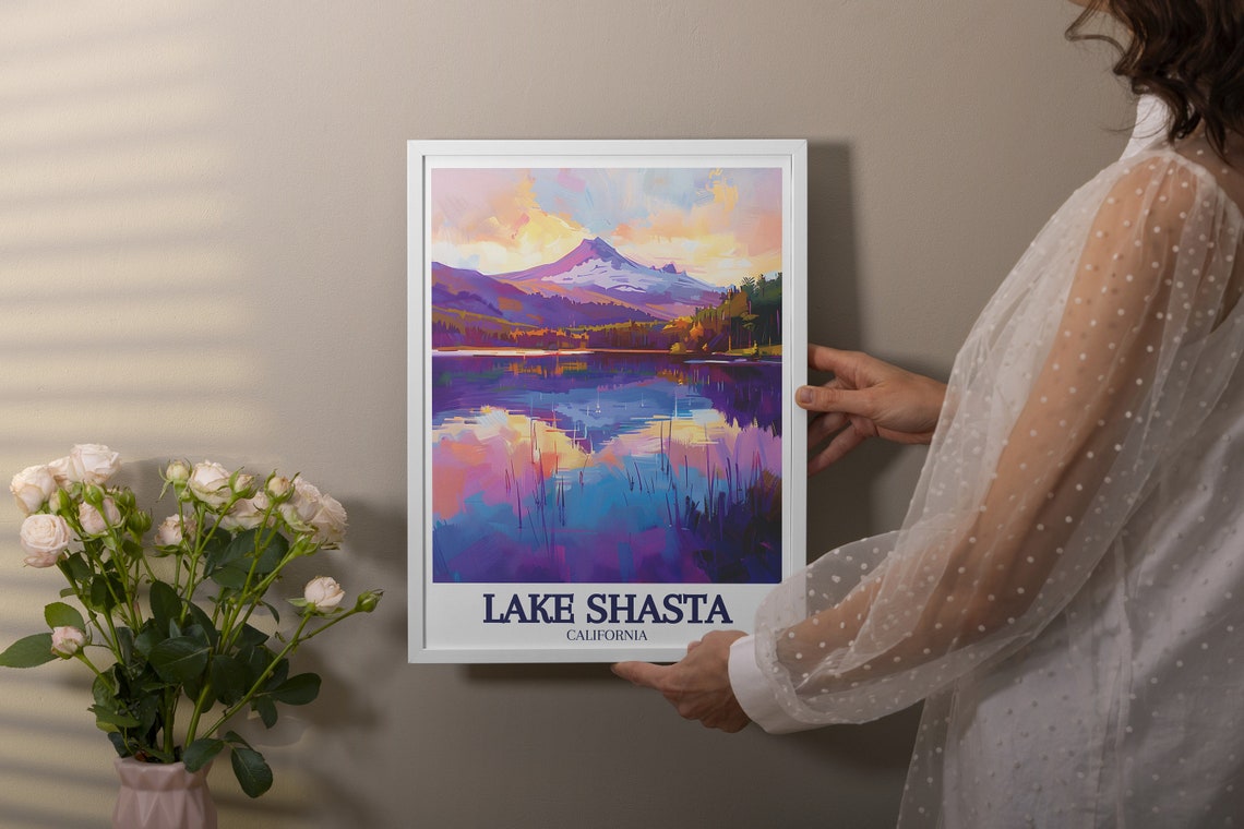 Lake Shasta Travel Posters Shasta Cascade Art Collection California Scenic Prints Lake Shasta And Castle Lake Travel Art - Image 3