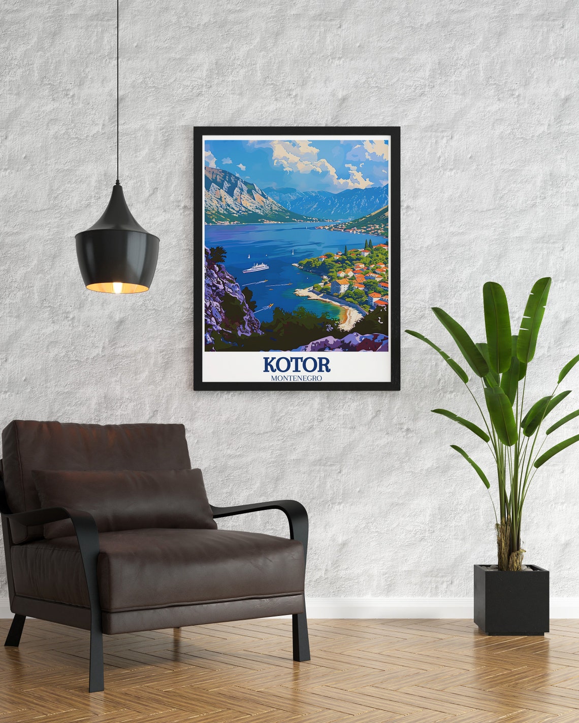 Kotor Bay Montenegro Scenic Adriatic Coast Sailing Town Poster - Image 3